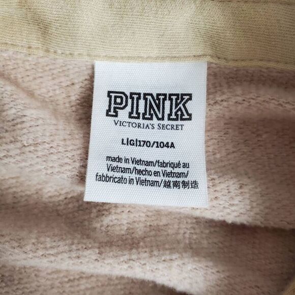 Victoria’s Secret PINK Women’s Oversized Plaid Button Down Shirt Beige Tan Size - Picture 7 of 9